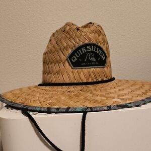 Quiksilver Woven Straw Hat with Black Trim